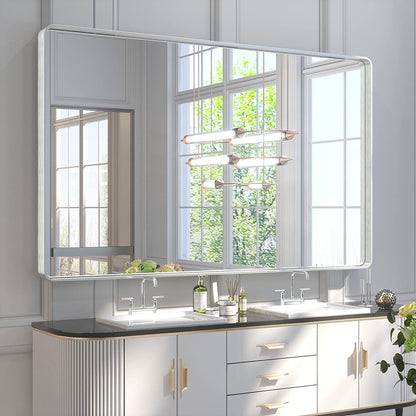 TETOTE Moderner Badezimmer-Kosmetikspiegel mit Metallrahmen zur Wandmontage