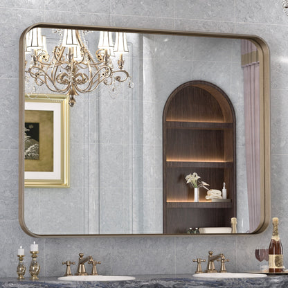 TETOTE Moderner Badezimmer-Kosmetikspiegel mit Metallrahmen zur Wandmontage