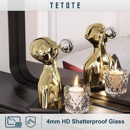 TETOTE Moderner Badezimmer-Kosmetikspiegel mit Metallrahmen zur Wandmontage