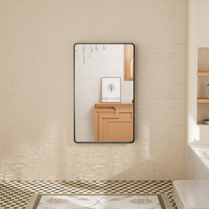 TETOTE Moderner Badezimmer-Kosmetikspiegel mit Metallrahmen zur Wandmontage