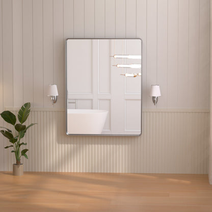 TETOTE Moderner Badezimmer-Kosmetikspiegel mit Metallrahmen zur Wandmontage