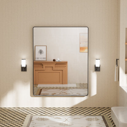 TETOTE Moderner Badezimmer-Kosmetikspiegel mit Metallrahmen zur Wandmontage