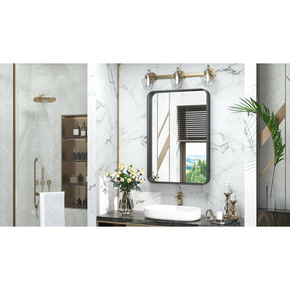 TETOTE Moderner Badezimmer-Kosmetikspiegel mit Metallrahmen zur Wandmontage