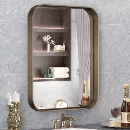 TETOTE Moderner Badezimmer-Kosmetikspiegel mit Metallrahmen zur Wandmontage