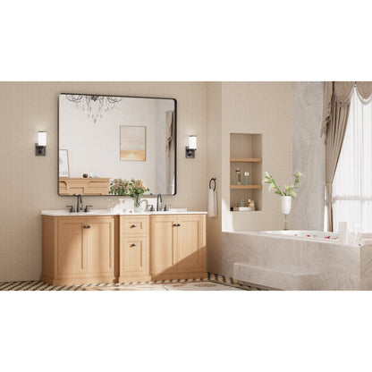 TETOTE Moderner Badezimmer-Kosmetikspiegel mit Metallrahmen zur Wandmontage