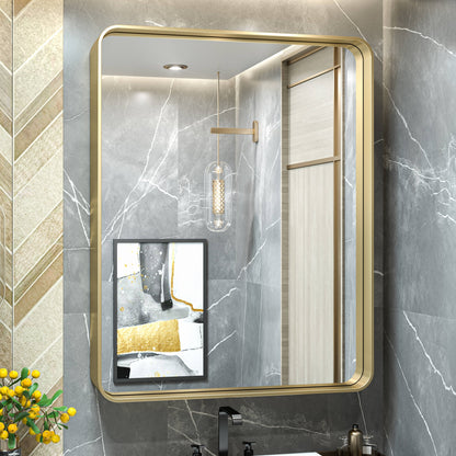 TETOTE Moderner Badezimmer-Kosmetikspiegel mit Metallrahmen zur Wandmontage