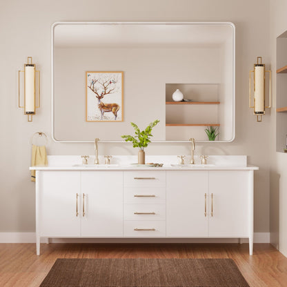 TETOTE Moderner Badezimmer-Kosmetikspiegel mit Metallrahmen zur Wandmontage