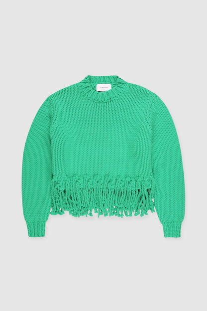 Verde Fransenstrick - Smaragdgrün