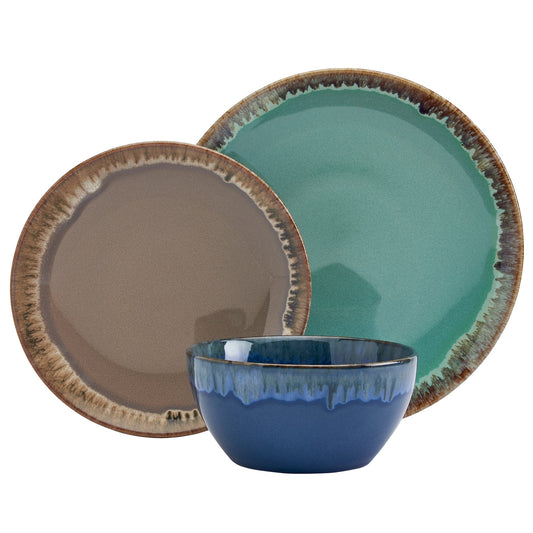 Tabletops Gallery Tuscon 12-teiliges Geschirrset aus mehrfarbigem Steingut