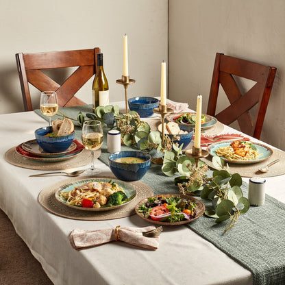 Tabletops Gallery Tuscon 12-teiliges Geschirrset aus mehrfarbigem Steingut