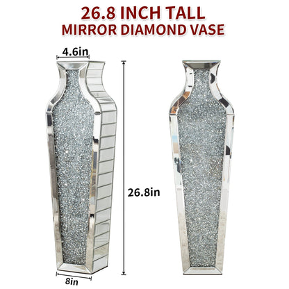Hohe Bodenvase aus zerkleinerten Diamanten