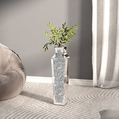 Hohe Bodenvase aus zerkleinerten Diamanten