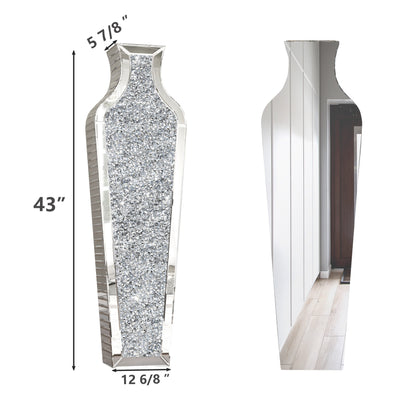 Hohe Bodenvase aus zerkleinerten Diamanten