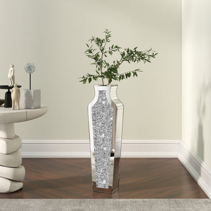 Hohe Bodenvase aus zerkleinerten Diamanten