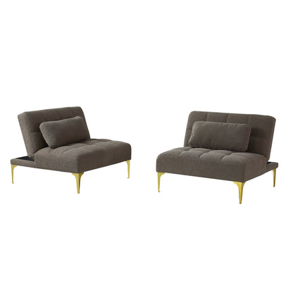 Taupe 80.31 Chenille Loveseat Modular Sofa Bed with Solid Wood Frame for Living Room
