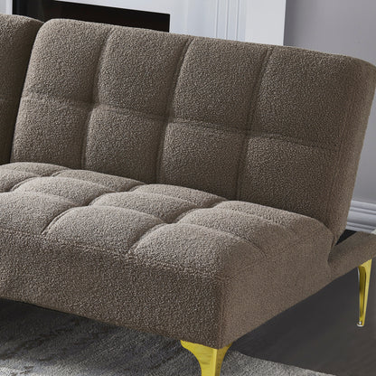 Taupe 80.31 Chenille Loveseat Modular Sofa Bed with Solid Wood Frame for Living Room