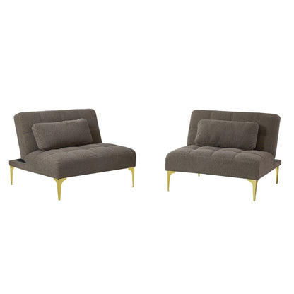 Taupe 80.31 Chenille Loveseat Modular Sofa Bed with Solid Wood Frame for Living Room