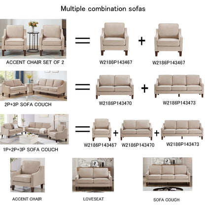 Taupe Velvet 3-seater Sofa with Scooped Armrest