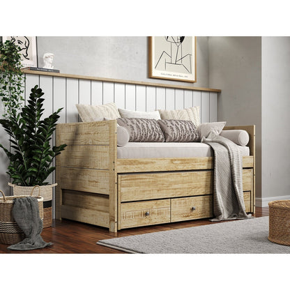 Taylor &amp; Olive Begonia Einzelbett mit Ausziehbett und 3 eingebauten Schubladen