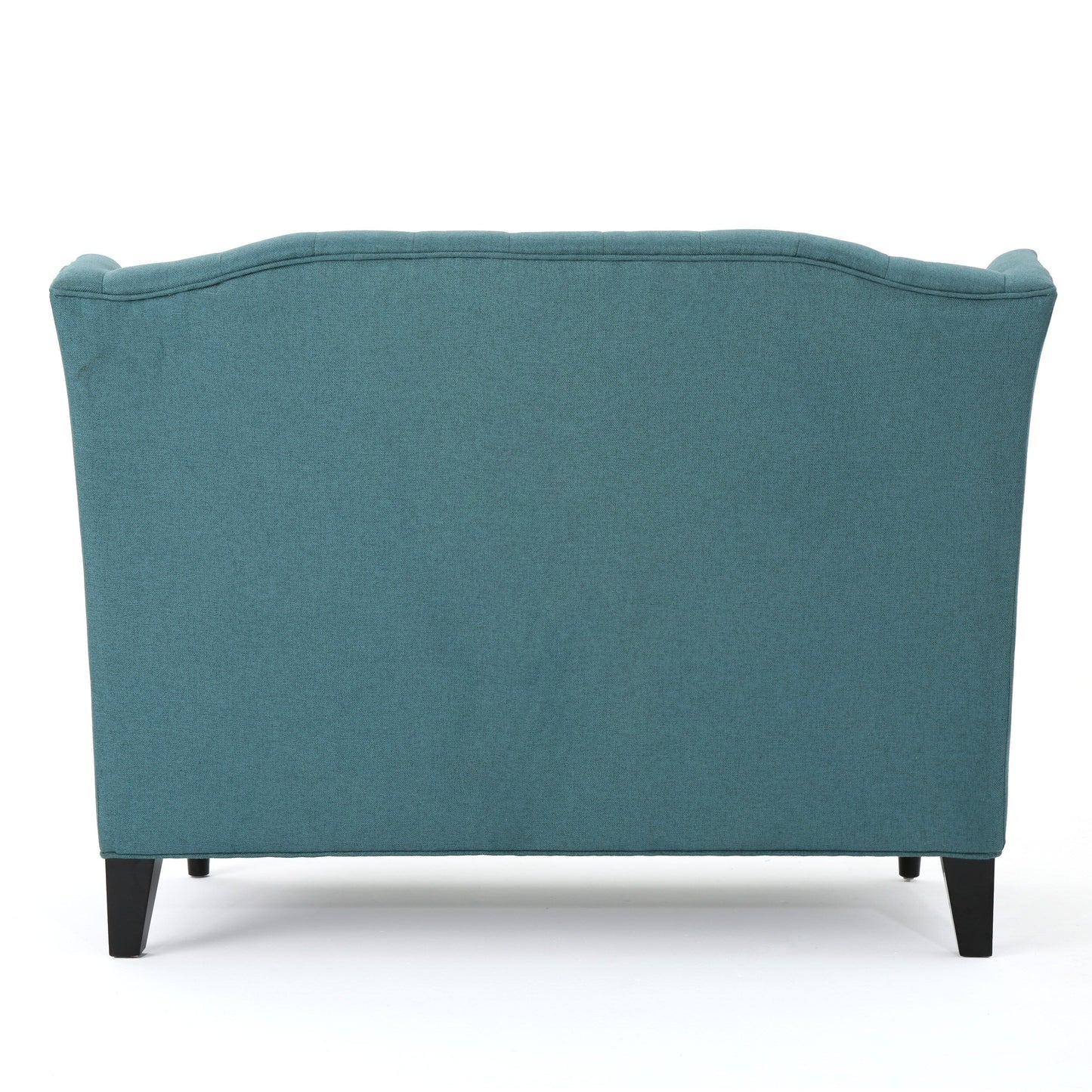 Teal Velvet Button Tufted High Wingback Loveseat Sofa