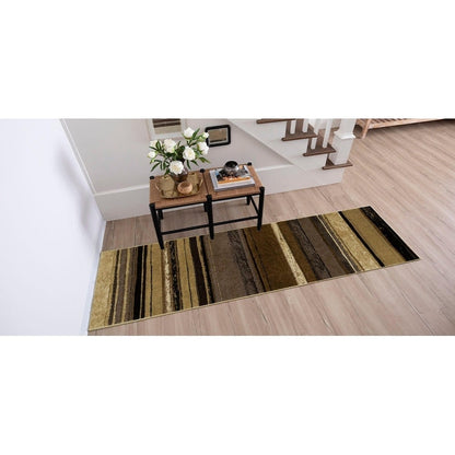 The Curated Nomad Sultan Mehrfarbig gestreifter Boho-Teppich