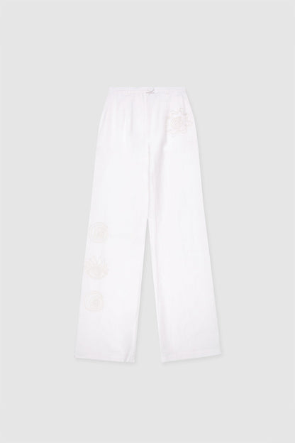 Cara Hose mit weitem Bein - Elfenbein