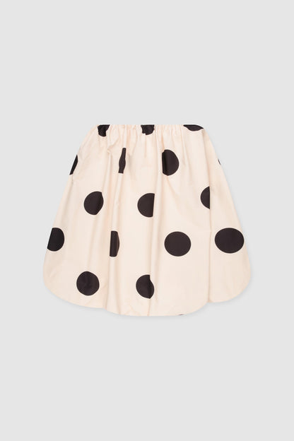 Gaia Bubble Dress - Cremefarben gepunktet