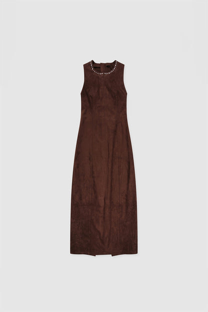 Mecca Stud Midikleid - Schokolade