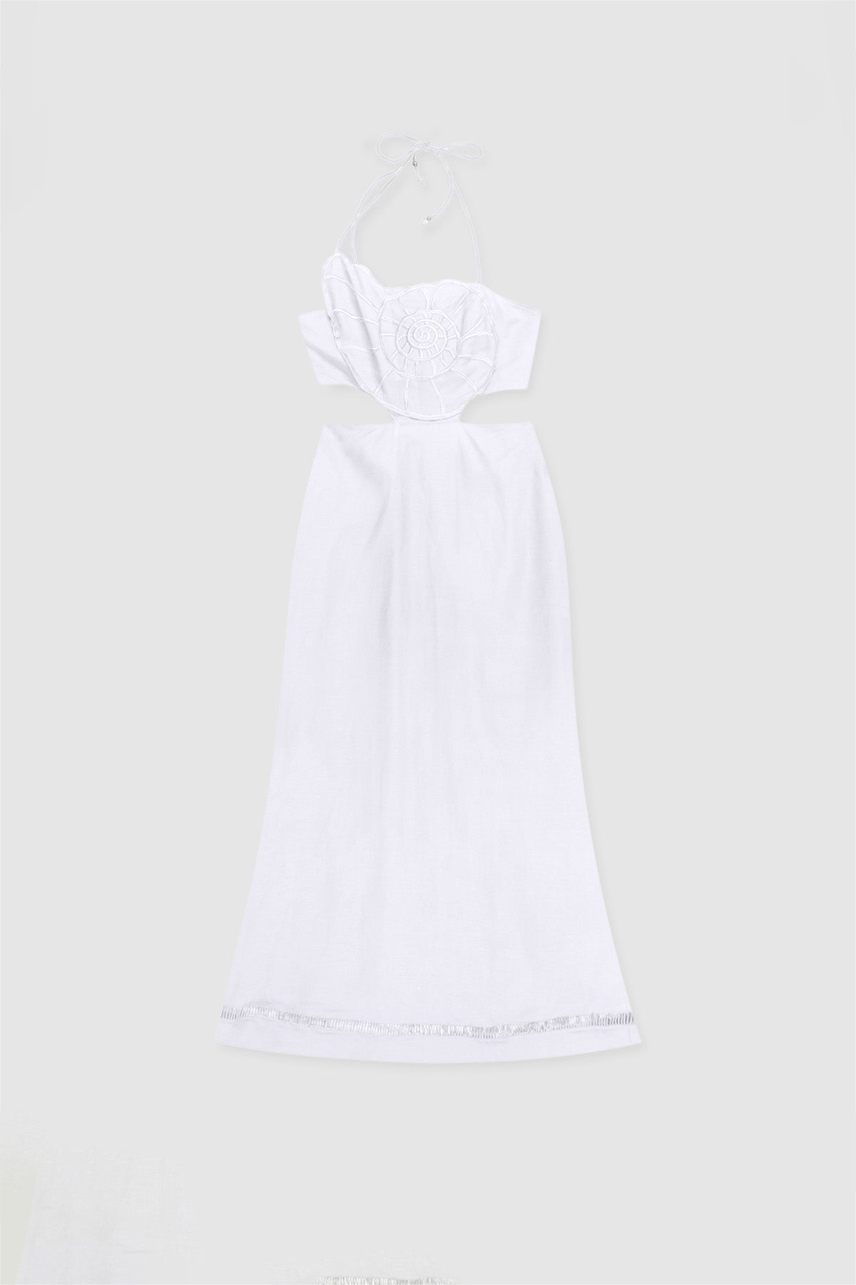 Cara Shell Maxikleid - Elfenbein