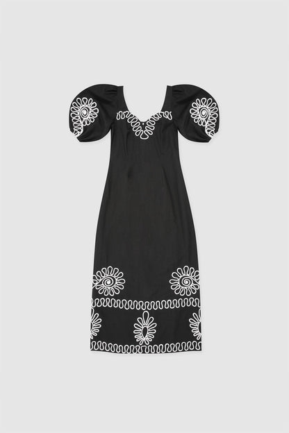 Carmensita besticktes Midikleid - Noir