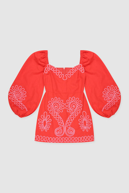 Carmensita besticktes Minikleid – Rojo