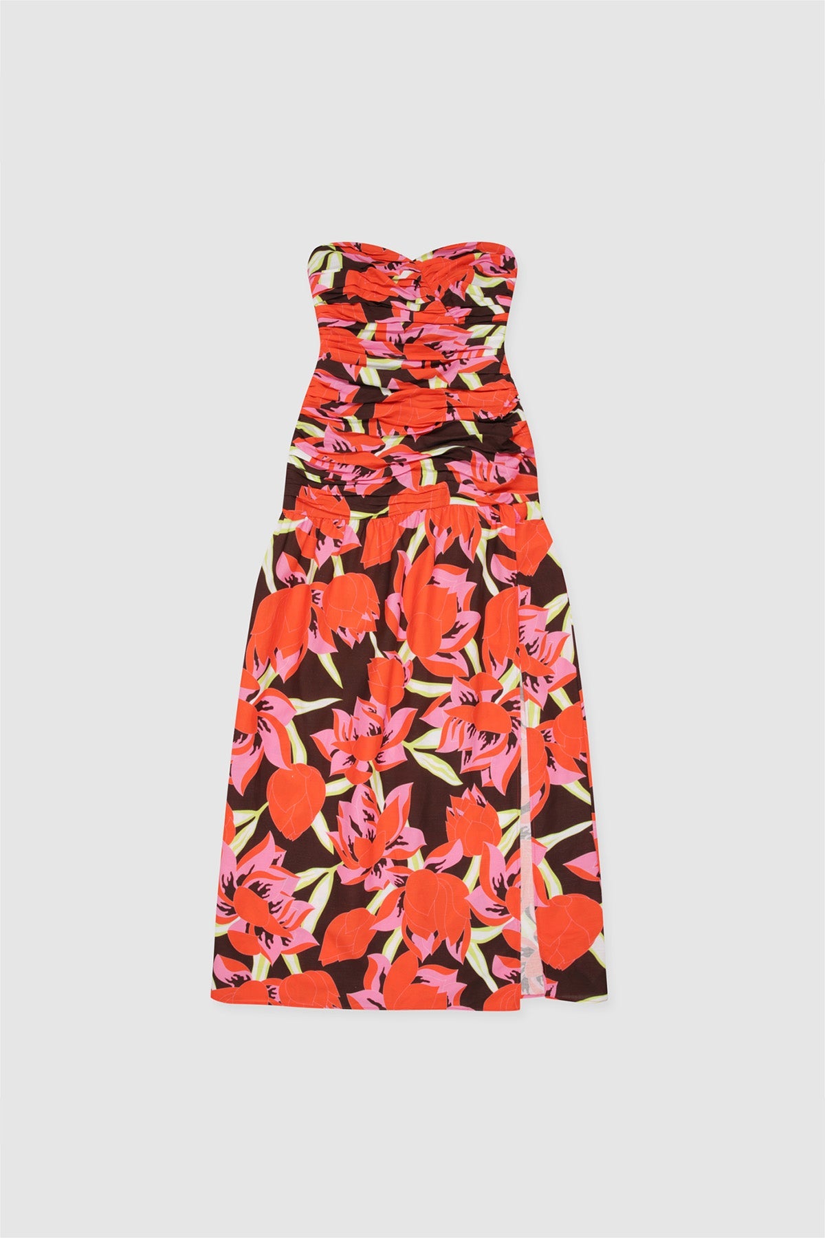 Dolcie trägerloses Maxikleid – Rojo Print