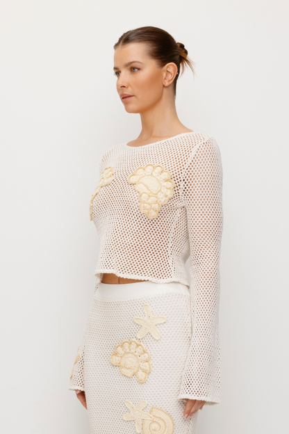 Enza Langarmshirt - Creme