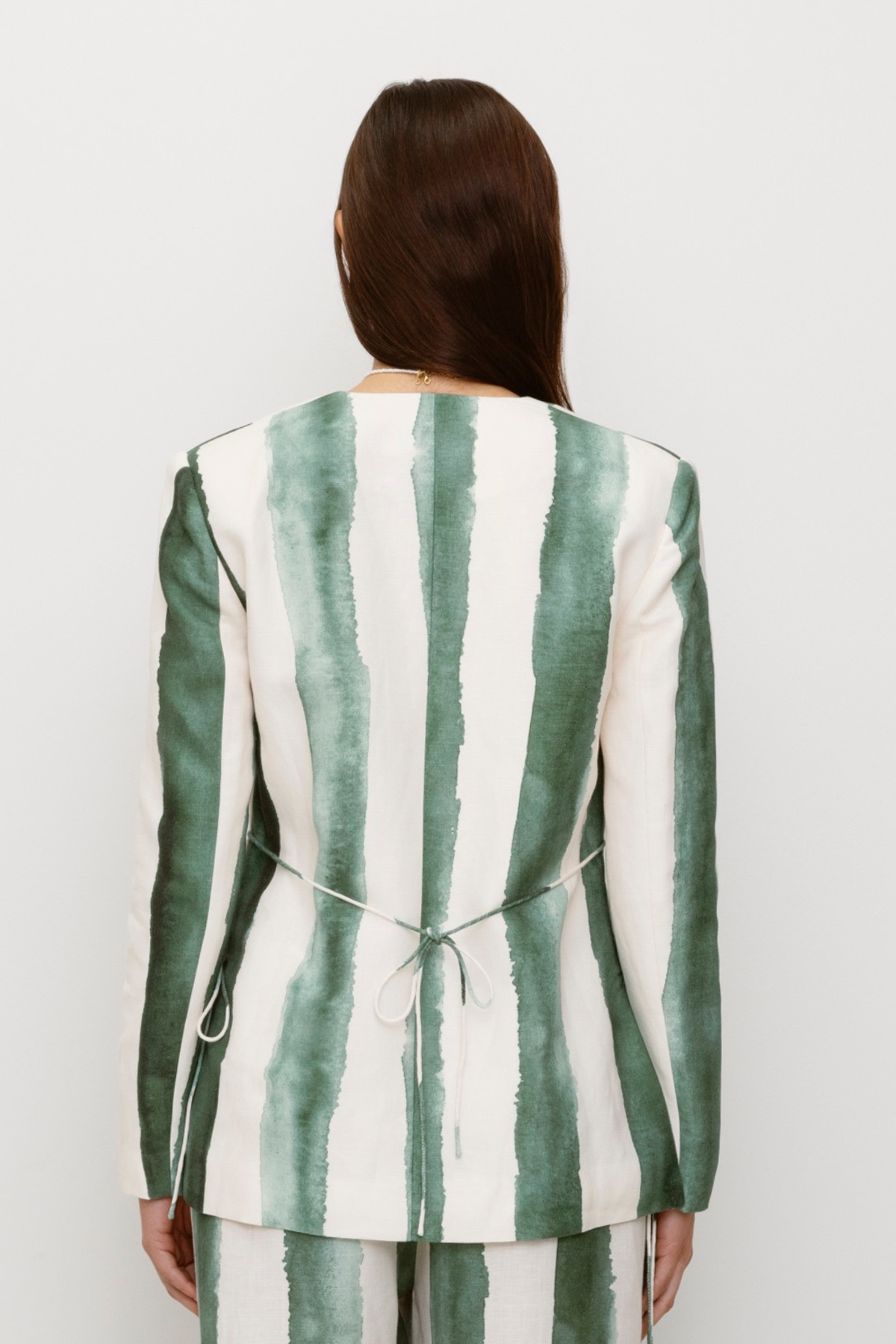 Havana Blazer – Salbeigrün gestreift