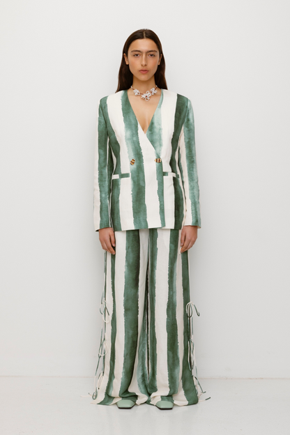 Havana Blazer – Salbeigrün gestreift