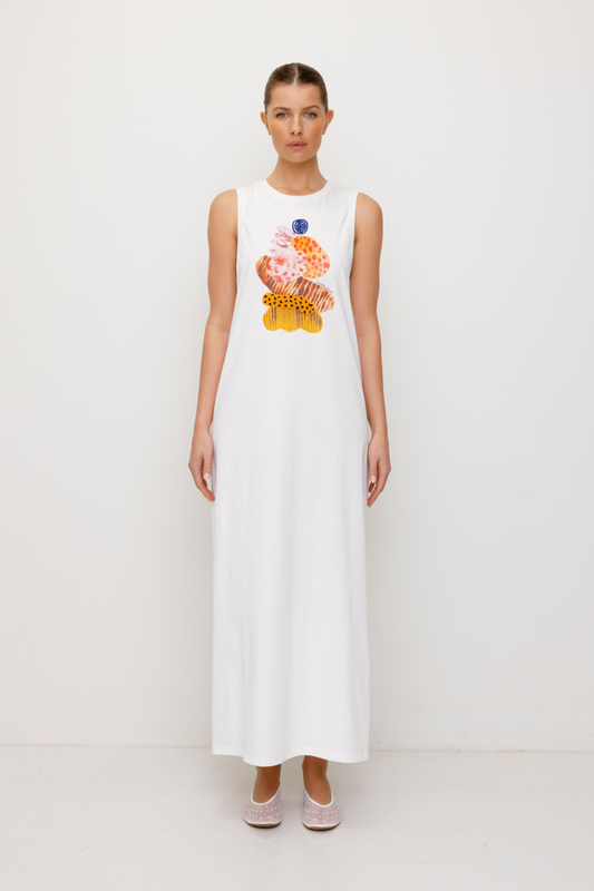 Kora T-Shirt-Kleid - Elfenbein