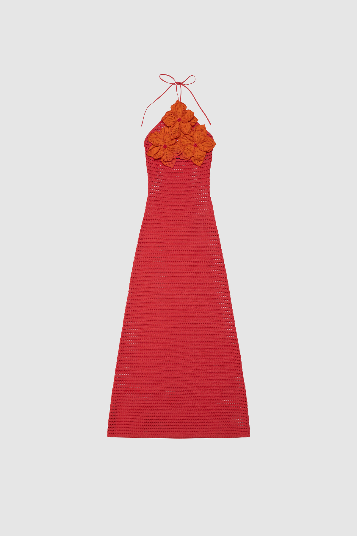 La Monada Strick-Maxikleid – Koralle