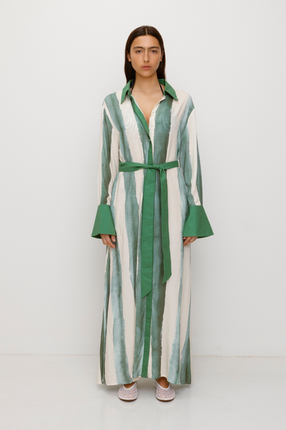 Lua Cover Up – Salbeigrün gestreift
