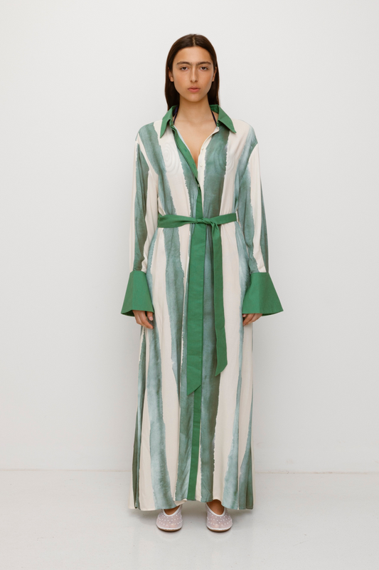 Lua Cover Up – Salbeigrün gestreift