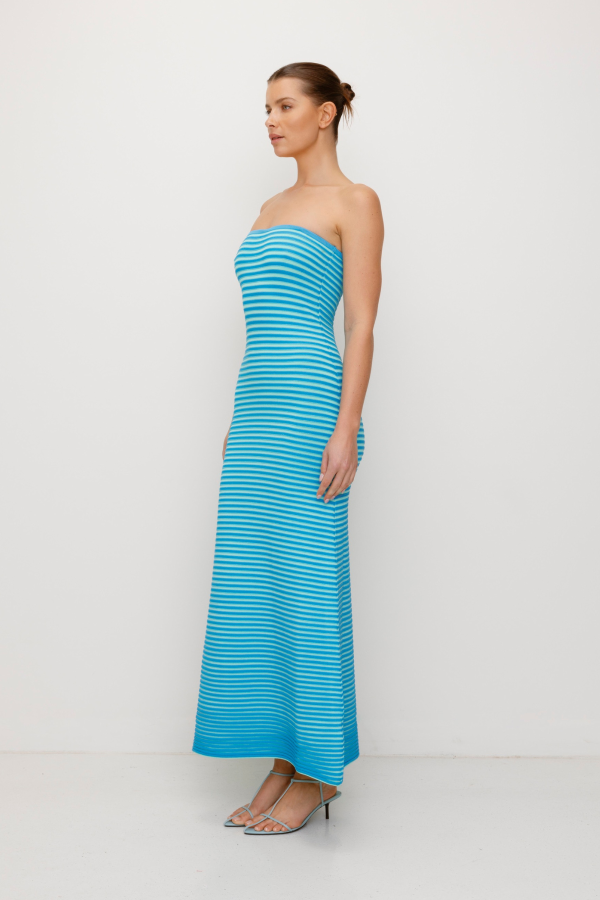 Sunmor Strick-Maxikleid - Aqua