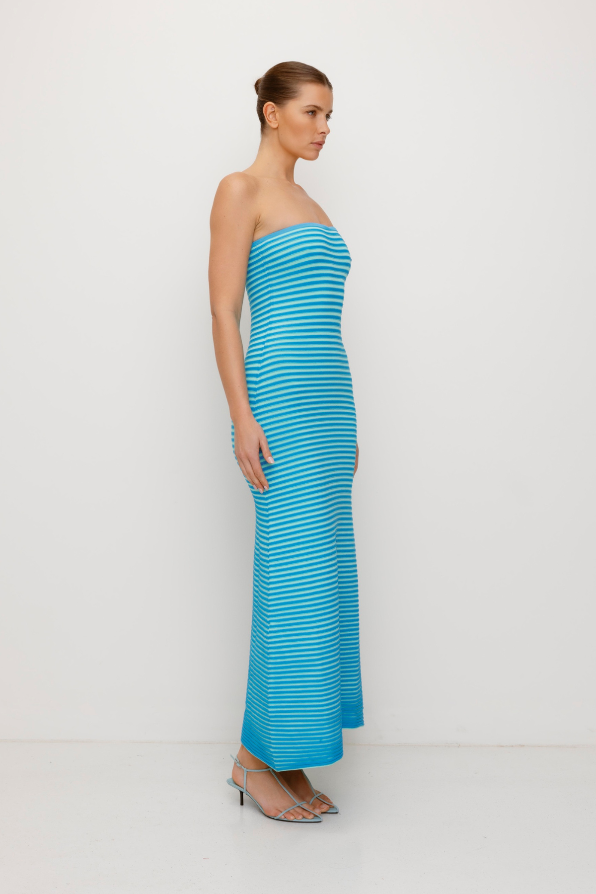 Sunmor Strick-Maxikleid - Aqua