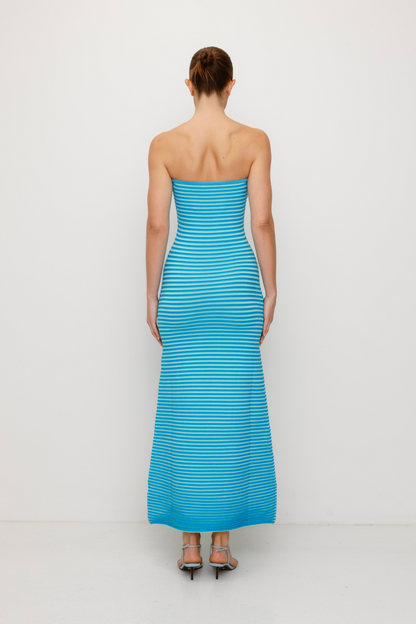 Sunmor Strick-Maxikleid - Aqua