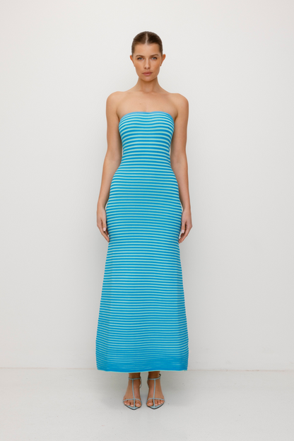 Sunmor Strick-Maxikleid - Aqua