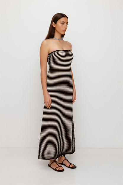 Sunmor Strick-Maxikleid - Noir