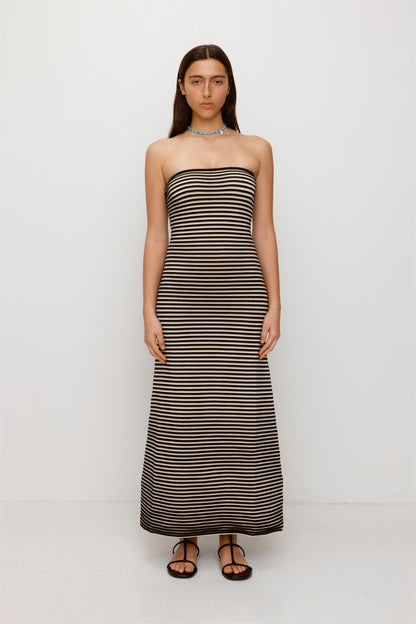 Sunmor Strick-Maxikleid - Noir