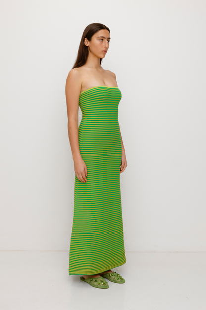 Sunmor Strick-Maxikleid - Limette