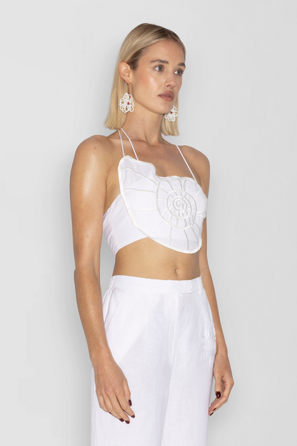 Cara Shell Bustier - Elfenbein