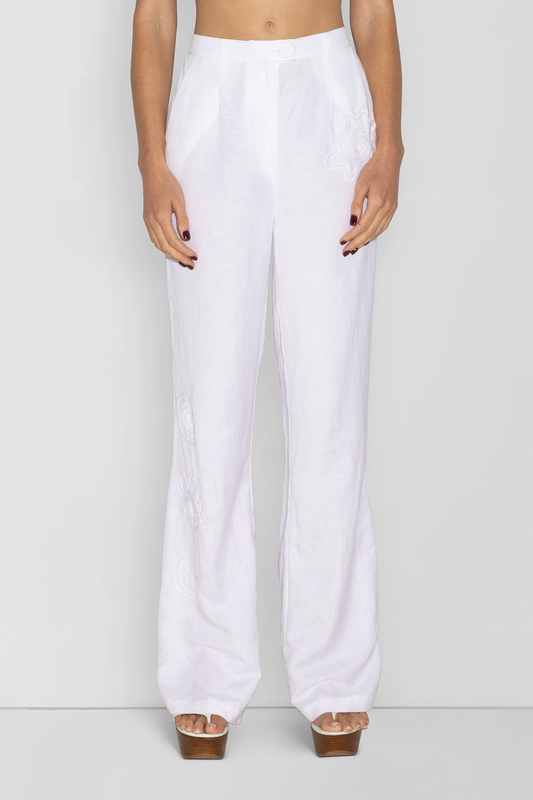 Cara Hose mit weitem Bein - Elfenbein