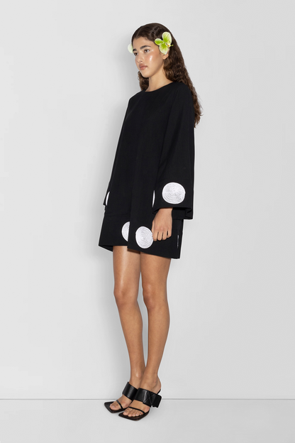 Filipa besticktes Minikleid – Noir