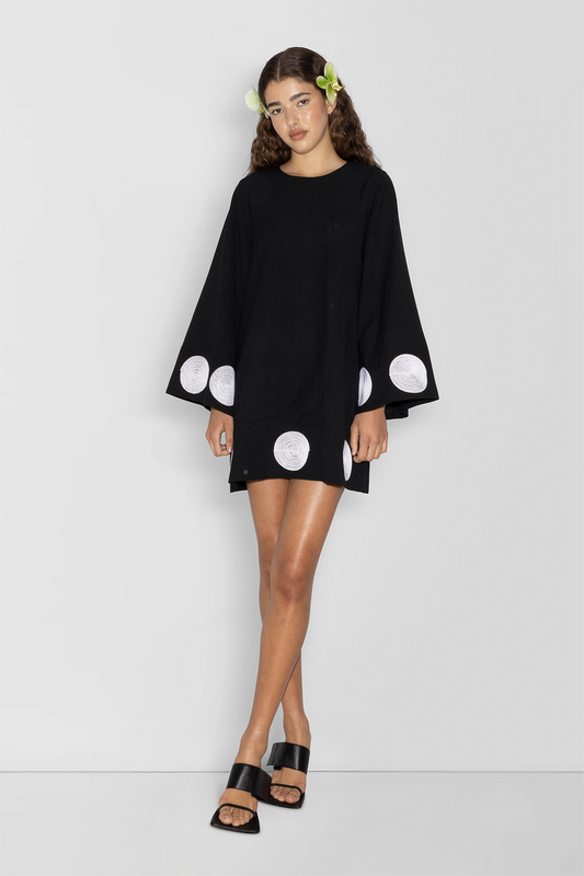 Filipa besticktes Minikleid – Noir